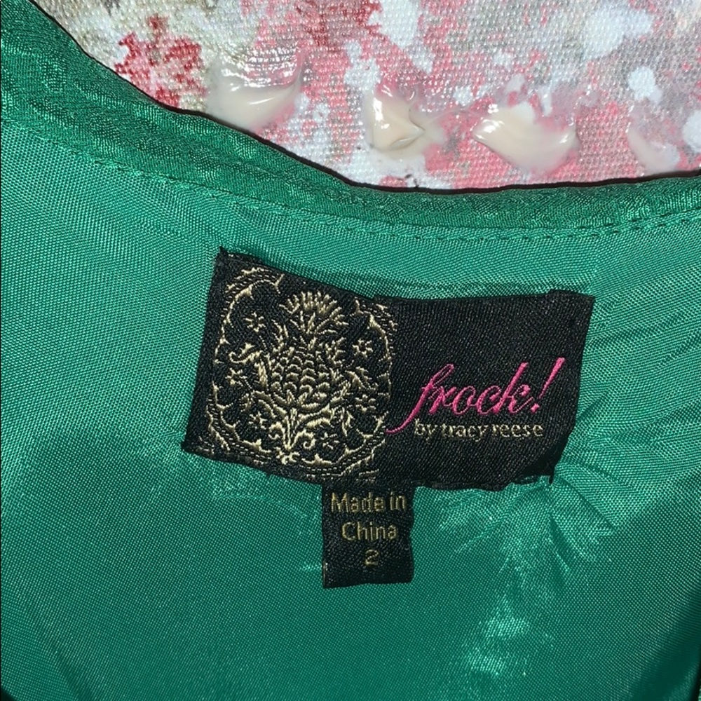 Anthropolog Frock By Tracy Reese Silk Jade Green One Shoulder Mini Dress Sz2 Euc View 2